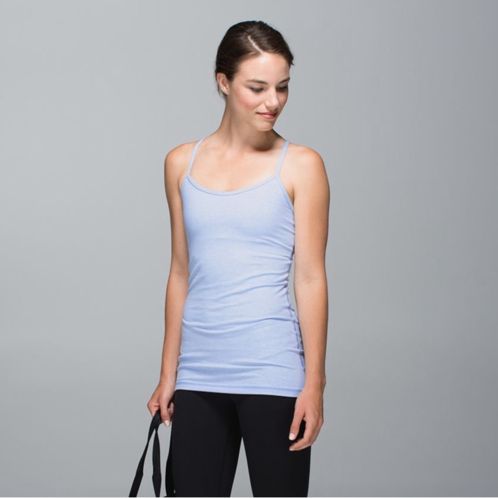 Lululemon Power Y Tank Heathered Blue Calm 6